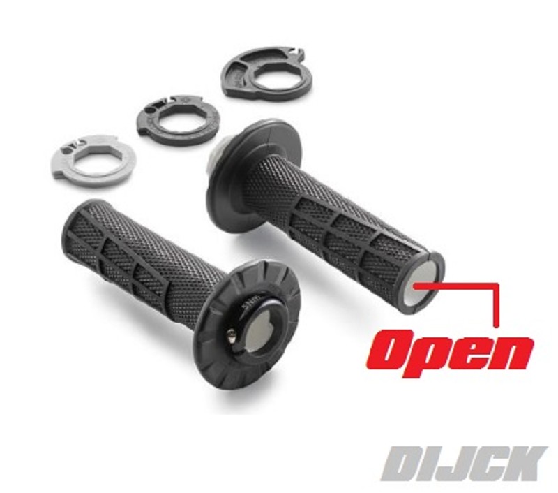 Handvaten / Grips > KTM OEM Grip Set 1722 Open Ends Black Van Dijck